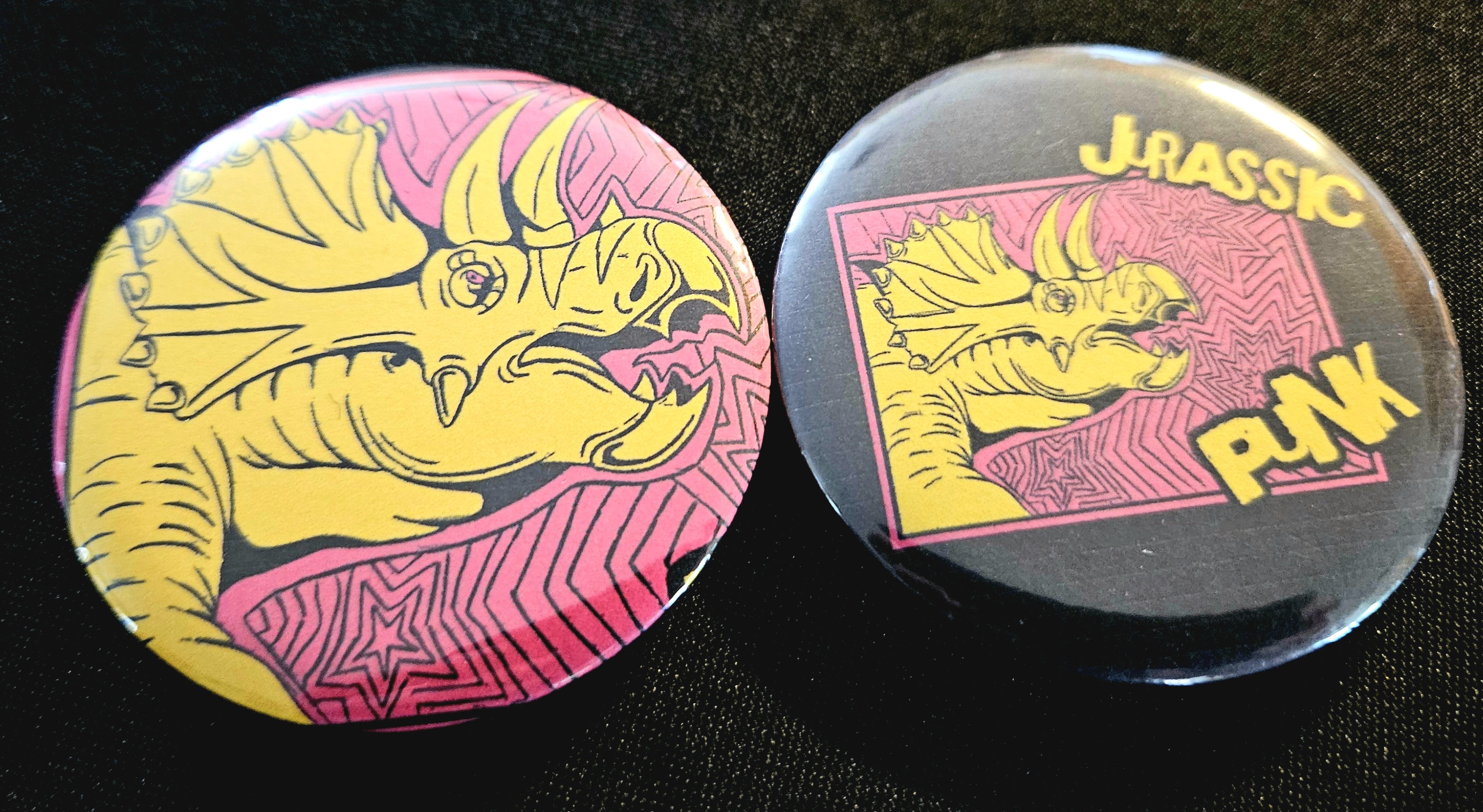 Jurassic Punk Buttons — collectible art buttons by Swiftdragon Art